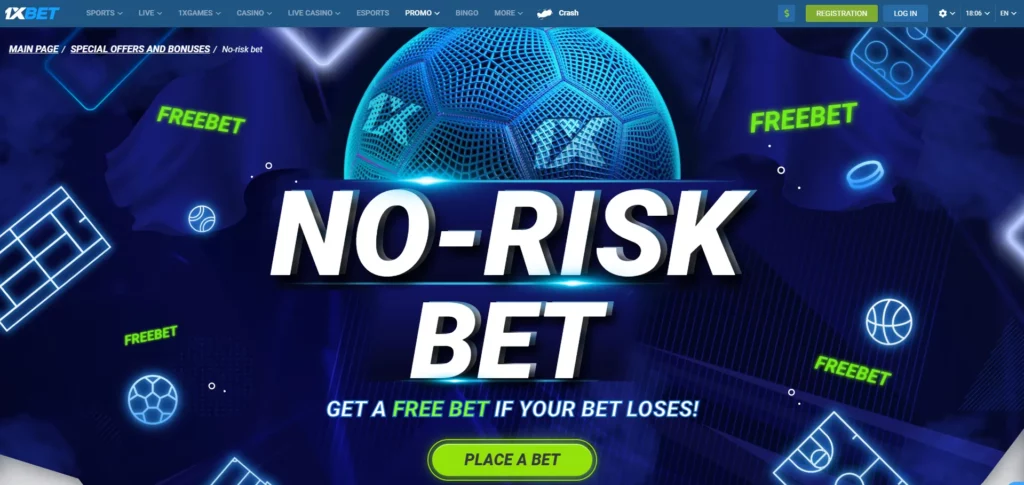 No-Risk Bet Promotion from 1xBet India